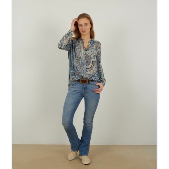 Ba&sh Blouse Blake Button Down in Paisley Blue - Picture 4 of 9